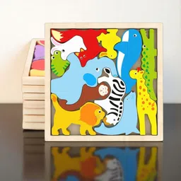 vhd Multicolor Wooden Animal Puzzle – Fun & Educational Toy for Kids W62-picture-12