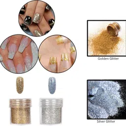 mgp fashion Silver Golden Glitters Dust Powder Sparkling Nail Art Toe Finger Separator Different Patterns Sticker Sheets 9 pcs image 2