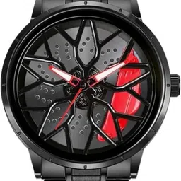 realbuff Car Wheel Watch – Stainless Steel Quartz Watch with Car Rim Hub Design for Men Analog Watch - For Men Spinning Dial-picture-24