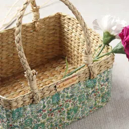 habereindia Multicolor Natural Fibre Medium Gifting Fruit Basket image 1