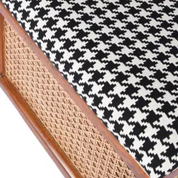 opaque studio Houndstooth Teak Wood Ottoman In Teak Finish image 5