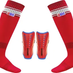 denovo Justry Football Kit (One Pair Poplin Plain Knee Length Football Socks + One Pair Shin Guard) Football Kit-picture-23