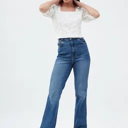 harpa Casual Regular Sleeves Embroidered Women White Top image 5