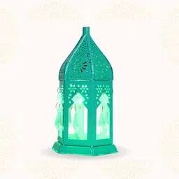 mahita collections Decorative Diwali Green Light Lantern Green Metal Hanging Lantern-picture-33
