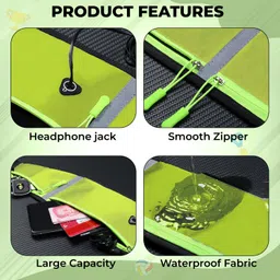 KRAPTICK Running Waist Belt with 3 Pockets | Adjustable, Waterproof & Sweatproof Jogging Belt, Sports Waist Pouch for Phone, Keys & Money image 4