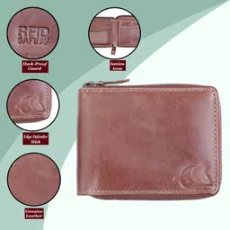 dazzle dew inspiring memories Men & Women Casual, Ethnic, Evening/Party, Formal, Travel, Trendy Brown, Tan Genuine Leather RFID Wallet image 2