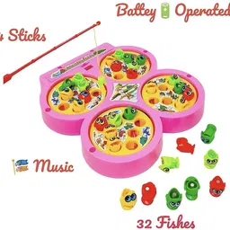 jayaansh traders Fish Catching game With Sound Fishing Game Include 32 Pieces Fish image 4