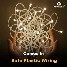 mprow 56 LEDs 15 m Yellow Steady String Rice Lights image 4