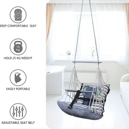 sprointal Baby Swing For Kids Chair Folding & Washable 1-5 Years with Belt, Cartoon Swing Swings image 4