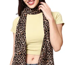 sahil fashion Animal Print Georgette Women Brown, Black Fancy Scarf-picture-10