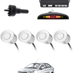 autofetch Universal 4 White Reverse Parking Sensor-AF25A417 Universal 4 White Reverse Parking Sensor-AF25A417 Parking Sensor image 1
