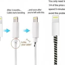 CoverLelo (Pack of 3) 1.5 Meter/ 150 cm Shinning Spiral Cable Protector image 3