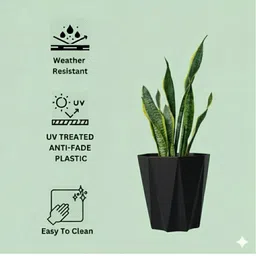 ubbiskart 10 Inch dyna pot (BLACK,3PCS) Flower Pot for Home, Indoor & Outdoor Gamla Plant Container Set image 5