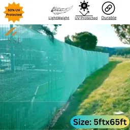 sse (5Ft'x65Ft')- 50% Green Net, Green Shade net, Green Net for Boundary/Garden Portable Green House image 1