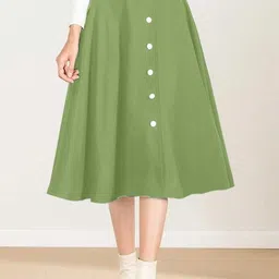 bhutaiya Women Solid Flared Green Skirt-picture-13
