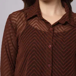 funday fashion Women Regular Fit Solid Casual Shirt image 4