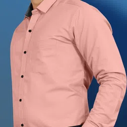 vebnor Men Regular Fit Solid Spread Collar Casual Shirt image 5