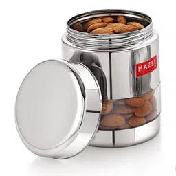 hazel Silver Stainless Steel 400 ml Glossy See Through Storage Container (Set of 3 ) image 5