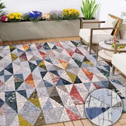 kaleen india Silver Geometric Polyester 4' X 6' Machine Made Carpet-picture-12