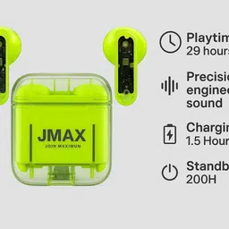 jmax JM-TW-13 | 35H Non-Stop Music | Crystal Clear Sound| 300mAh Case | 5H Talk Time Bluetooth Headset image 4