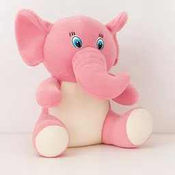 toyingly Plush Elephant Stuffed Animal, Pink and white Soft Baby Toy - 20 cm image 2
