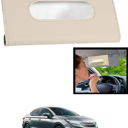 maties Universal Leatherite Rectangle Beige Tissue Box For Car/office/Home-62 Vehicle Tissue Dispenser-picture-14
