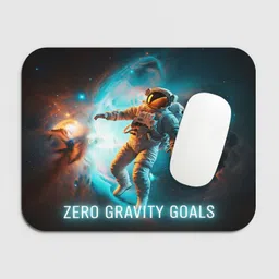 PrintFlow Studio Zero Gravity Goals Astronaut Mouse Pad | HD Space Print, Anti-Slip Base Non Slip Base Mousepad image 2