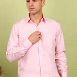 encore by invictus Men Slim Fit Solid Spread Collar Formal Shirt image 5