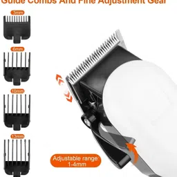 FABUNIK Clippers for Grooming, Low Noise, Rechargeable Hair Clippers for Grooming Kit Fully Waterproof Trimmer 180 min Runtime 5 Length Settings image 2