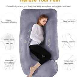 keshav pharma J Shape Microfibre Solid Pregnancy Pillow Pack of 1 image 2