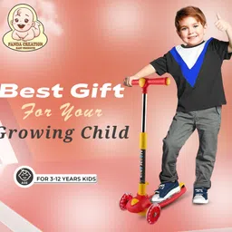panda creation Foldable Kids Scooter for Unisex Kids with Rear Foot Brake & Lighting Wheels-picture-16