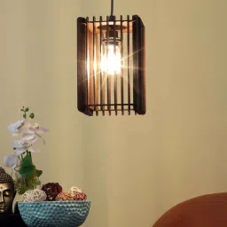 eliante by jainsons lights Stax Brown MDF Hanging Light image 1
