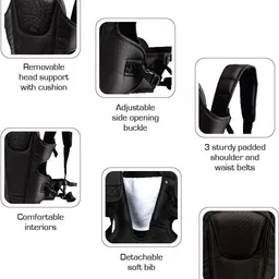 chinmay kids 3 Way Baby Carrier With Detachable Bib & Head Cushion Ergonomic Multi Functional Baby Carrier image 4