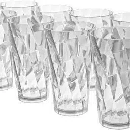 pixna (Pack of 6) Twisted Pattern Plastic Water Glasses, Glassware & Drinkware, Unbreakable Glass Set Water/Juice Glass-picture-17