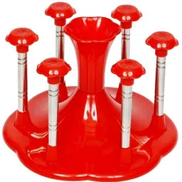 Stylish Glass Holder Glass and Spoon Organiser for Glasses and Cutlery Glass Stand Steel, Plastic Glass Holder-image-2