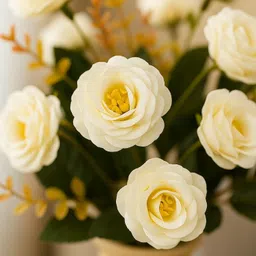 artsy Artificial Flowers for decoration peony rose flower bunch for vase/pot White Rose Artificial Flower image 2