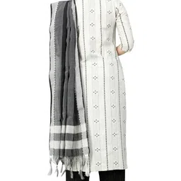 ethnixx Women Khadi Cotton Kurta Palazzo Dupatta Set image 2