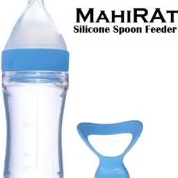 mahirat Baby Squeezy Food Grade Silicone Feeder Bottle with Spoon Feeder For Baby 90ml Feeder-picture-22