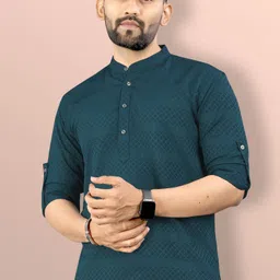 vebnor Men Self Design Art Silk Straight Kurta-picture-12