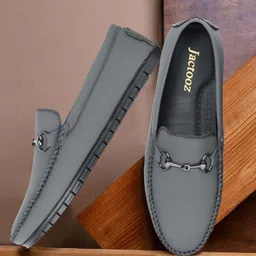 JACTOOZ New Comfortable & Lightweight Loafers For Men ( GREY ) Loafers For Men Loafers For Men image 2