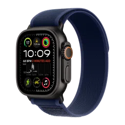 Apple Trail Nylon, Titanium, Polyester & Spandex Loop for Apple (44mm / 45mm / 46mm / 49mm, S / M) (Black Titanium Finish, Blue) image 3