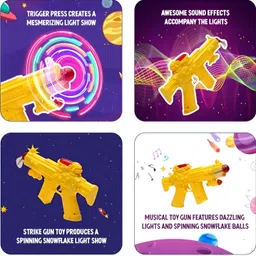 zenex store Space Gun Toy with Rotatable LED Fan | Dynamic Music Light Effect Gun for Kids Guns & Darts image 3