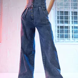 sassafras Women Regular High Rise Dark Blue Jeans image 1