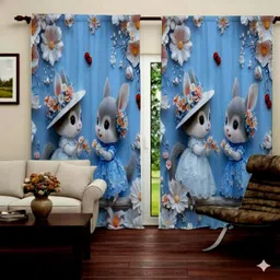 jerish fashion 213 cm (7 ft) Door Polyester Room Darkening Curtain Single Curtain-picture-20