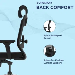 the sleep company Stylux SmartGRID Ergonomic Chair In Black Colour image 4