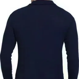 kiliyam Men Self Design High Neck Blue Sweater image 2