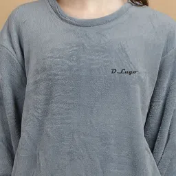 stem rope Women Night Suit Set Blue Solid image 4