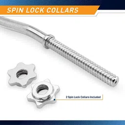 ymd 15 kg Steel Plates (2.5Kgx6Pc) 4FT Curl & 4FT Straight 25mm Star Rods Home Gym Combo image 3