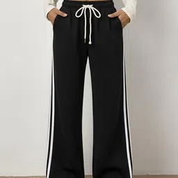 dockstreet Women Solid Black Track Pants image 2