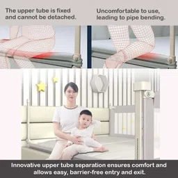 safe-o-kid Cute Cartoon Design Adjustable Height Three Side Baby Bed Rail Guard 1.8M/6Ft Baby Bed Rail Cute Cartoon image 5